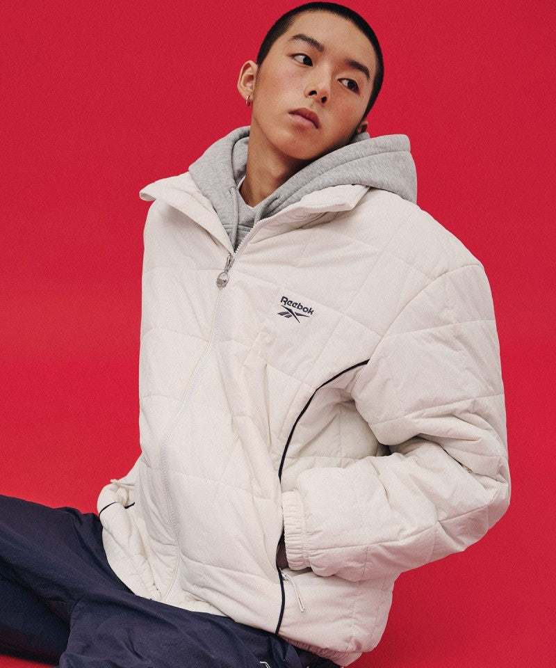 男款【WE ARE】韓國Reebok 背面反光方格科技棉保暖外套 REJU5FP35