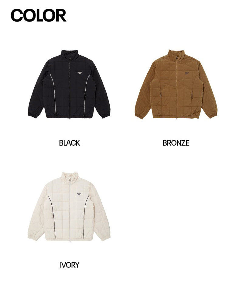 男款【WE ARE】韓國Reebok 背面反光方格科技棉保暖外套 REJU5FP35