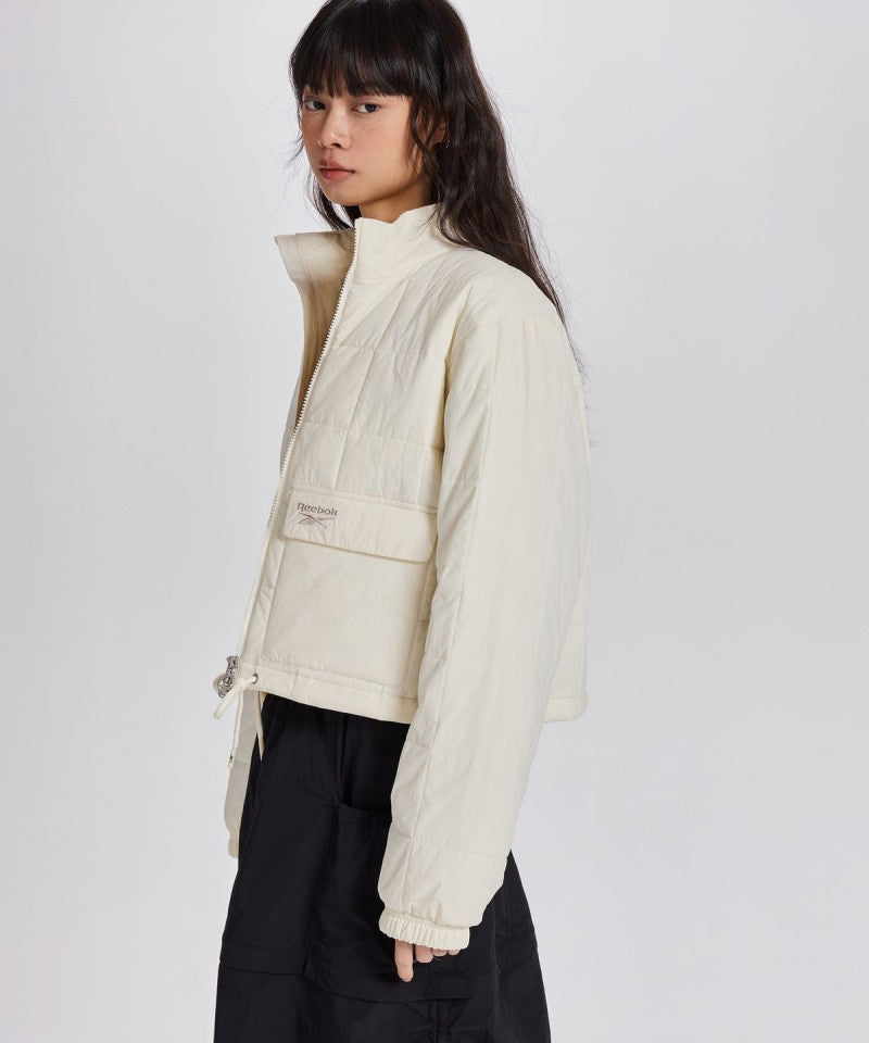 女款【WE ARE】韓國Reebok 短版方格科技棉保暖外套  REJU5FP36