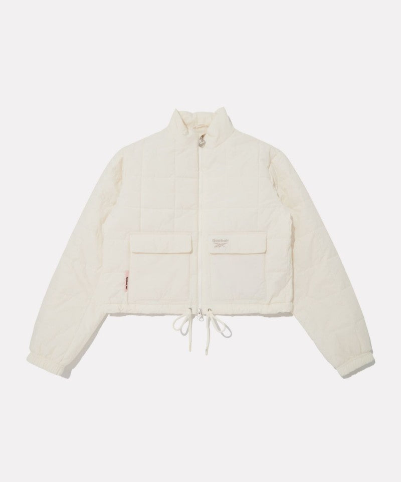 女款【WE ARE】韓國Reebok 短版方格科技棉保暖外套  REJU5FP36