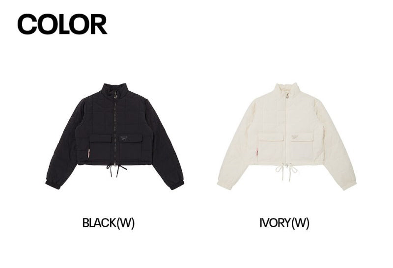 女款【WE ARE】韓國Reebok 短版方格科技棉保暖外套  REJU5FP36