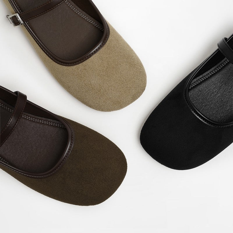 【WE ARE】韓國CHAAKAN 復古麂皮配色瑪莉珍 PMSDR3H155