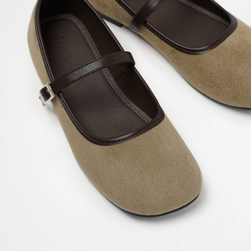 【WE ARE】韓國CHAAKAN 復古麂皮配色瑪莉珍 PMSDR3H155