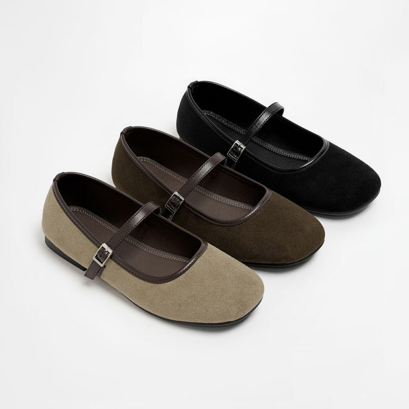 【WE ARE】韓國CHAAKAN 復古麂皮配色瑪莉珍 PMSDR3H155