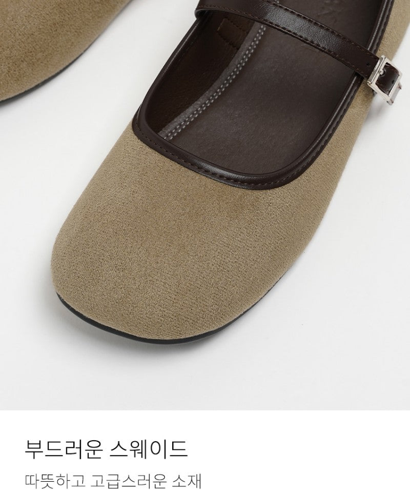 【WE ARE】韓國CHAAKAN 復古麂皮配色瑪莉珍 PMSDR3H155