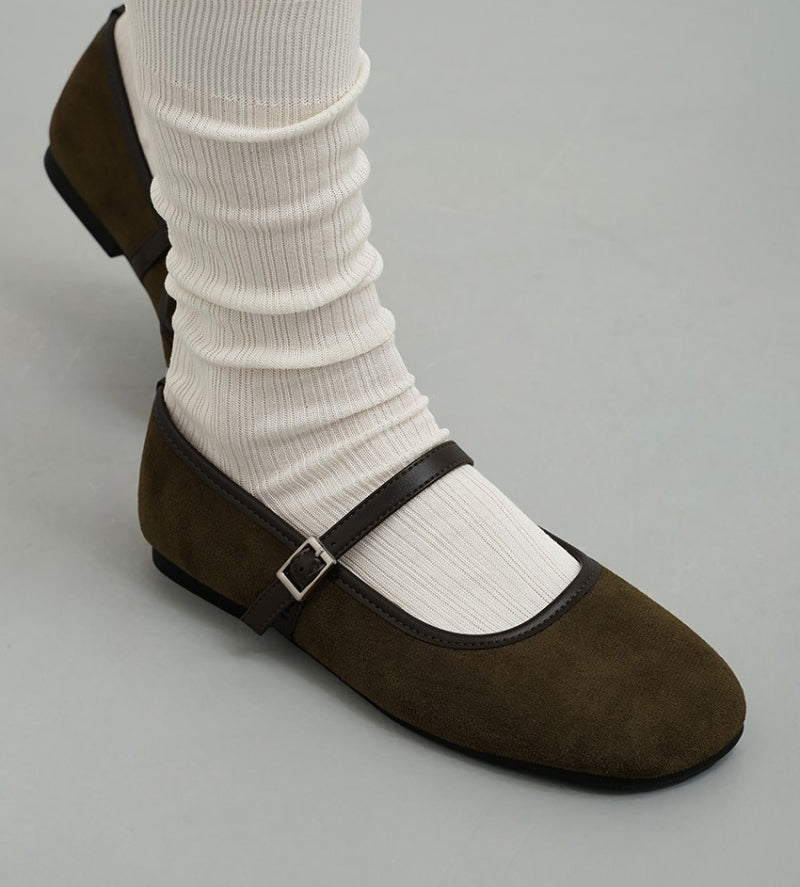 【WE ARE】韓國CHAAKAN 復古麂皮配色瑪莉珍 PMSDR3H155