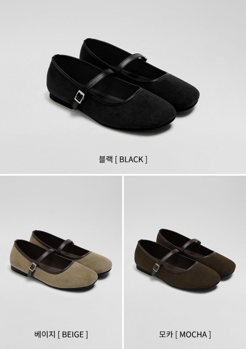 【WE ARE】韓國CHAAKAN 復古麂皮配色瑪莉珍 PMSDR3H155