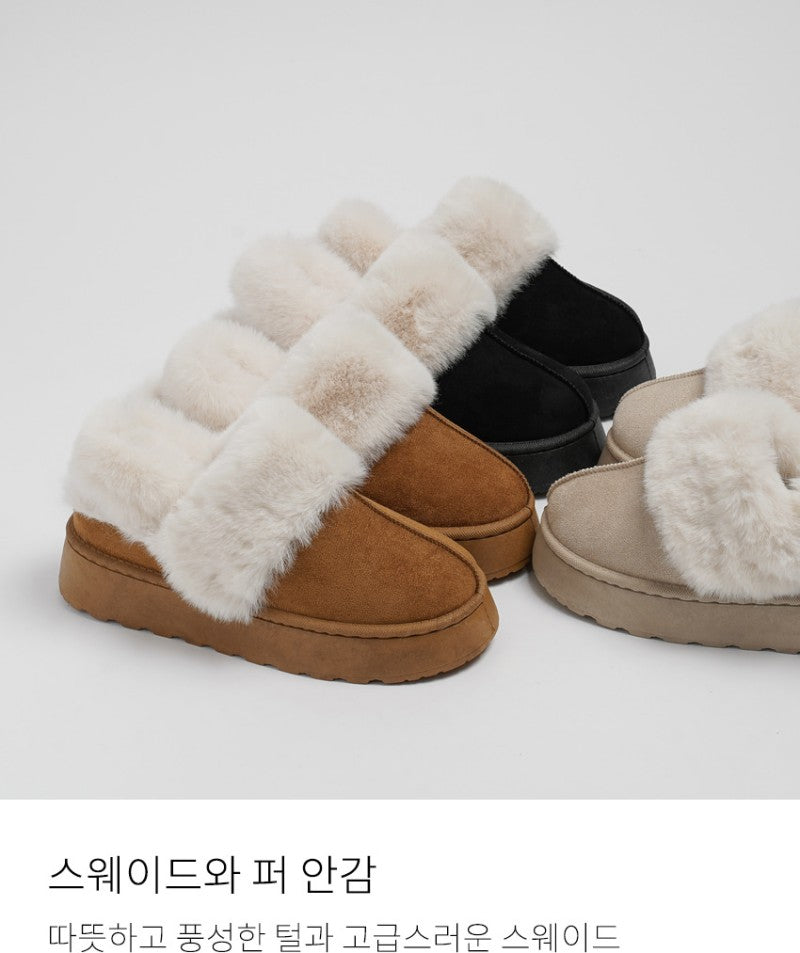 【WE ARE】韓國CHAAKAN 舒服厚底雪拖 (毛毛可拆) WTSDR4G86