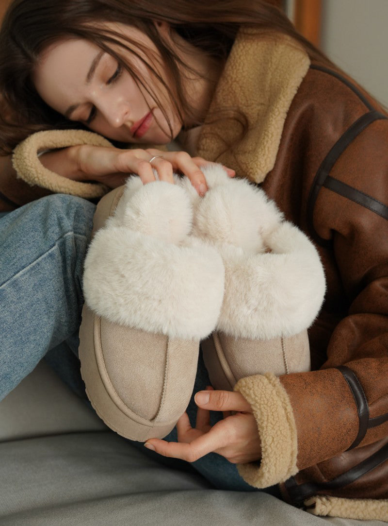 【WE ARE】韓國CHAAKAN 舒服厚底雪拖 (毛毛可拆) WTSDR4G86