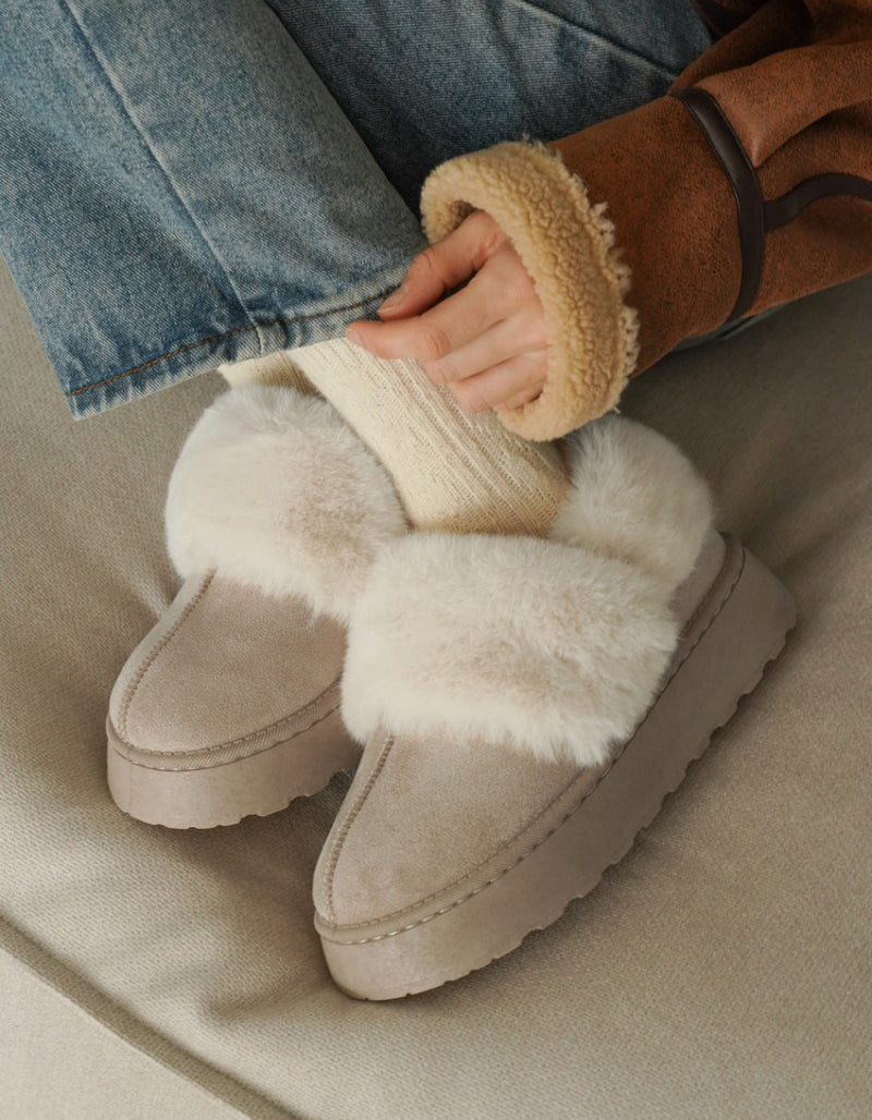 【WE ARE】韓國CHAAKAN 舒服厚底雪拖 (毛毛可拆) WTSDR4G86