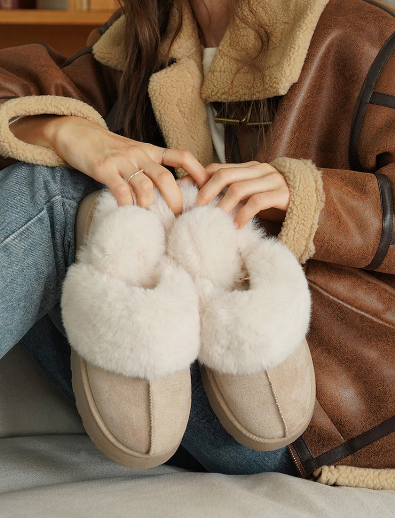 【WE ARE】韓國CHAAKAN 舒服厚底雪拖 (毛毛可拆) WTSDR4G86