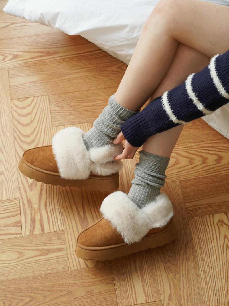 【WE ARE】韓國CHAAKAN 舒服厚底雪拖 (毛毛可拆) WTSDR4G86