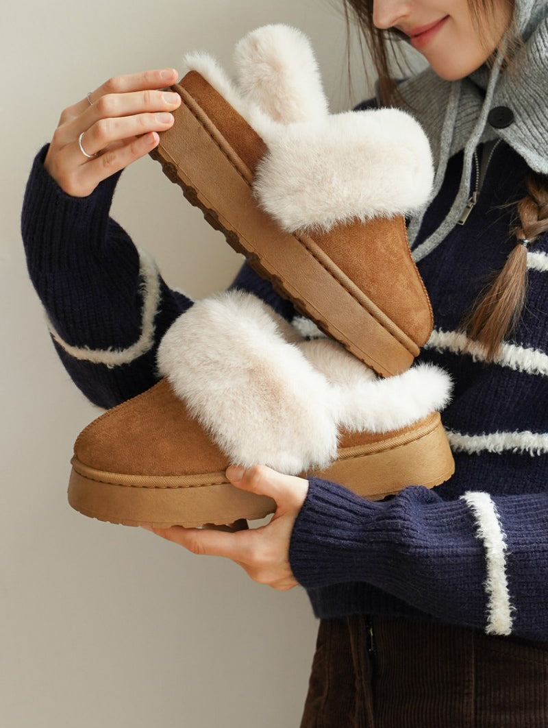 【WE ARE】韓國CHAAKAN 舒服厚底雪拖 (毛毛可拆) WTSDR4G86