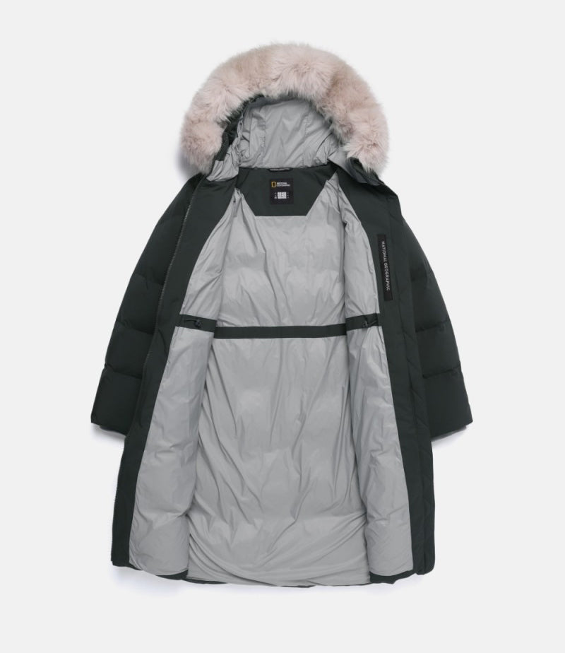 NG折扣款【WE ARE】韓國國家地理長款連帽羽絨服外套N254WDW190