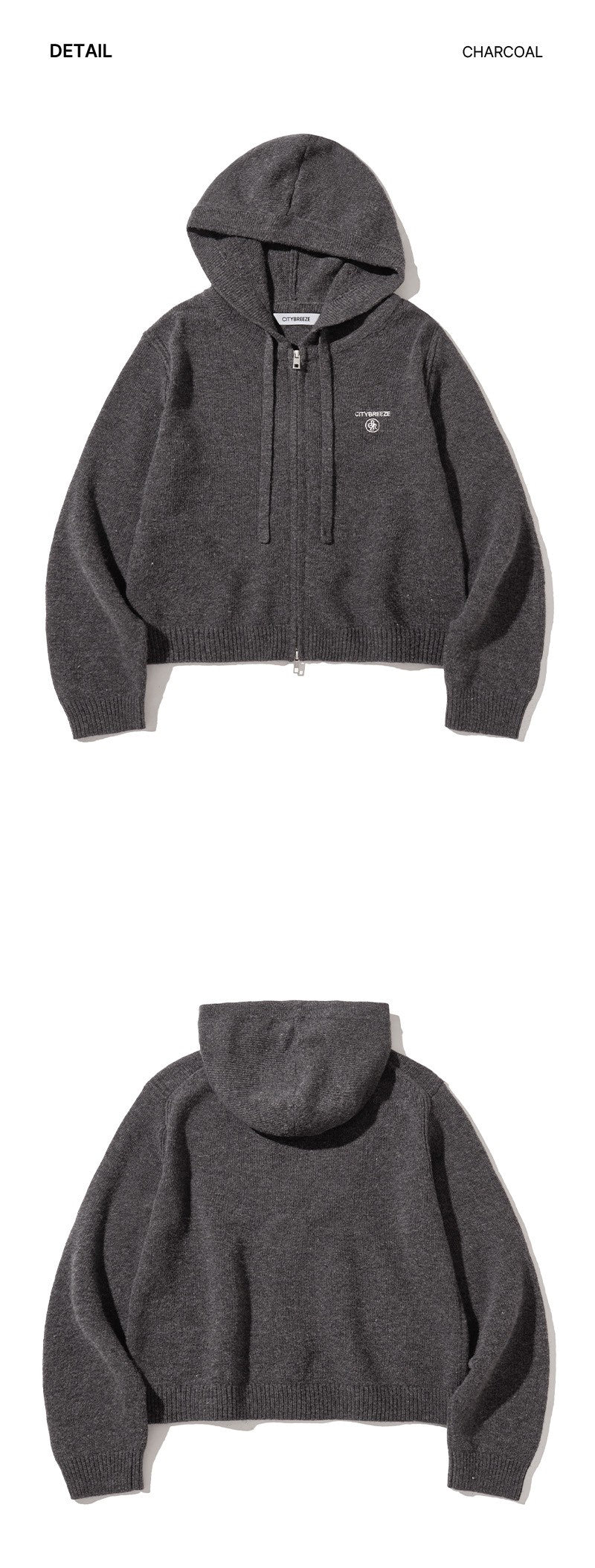 【WE ARE】韓國CITYBREEZE66%羊毛雙拉鏈連帽針織外套 CTH4CD24