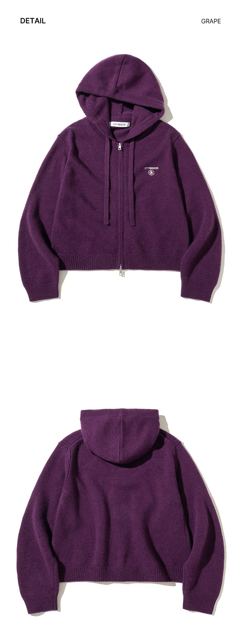 【WE ARE】韓國CITYBREEZE66%羊毛雙拉鏈連帽針織外套 CTH4CD24
