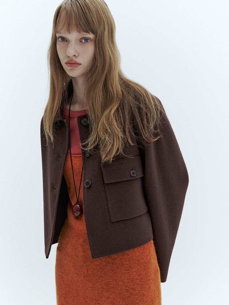 【WE ARE】韓國CITYBREEZE@ 短版49%羊毛翻領外套 CTH4CA03