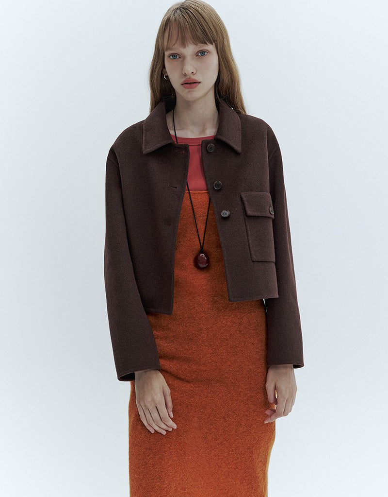 【WE ARE】韓國CITYBREEZE@ 短版49%羊毛翻領外套 CTH4CA03