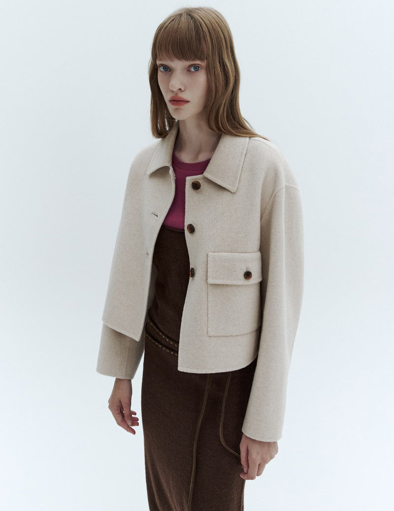 【WE ARE】韓國CITYBREEZE@ 短版49%羊毛翻領外套 CTH4CA03