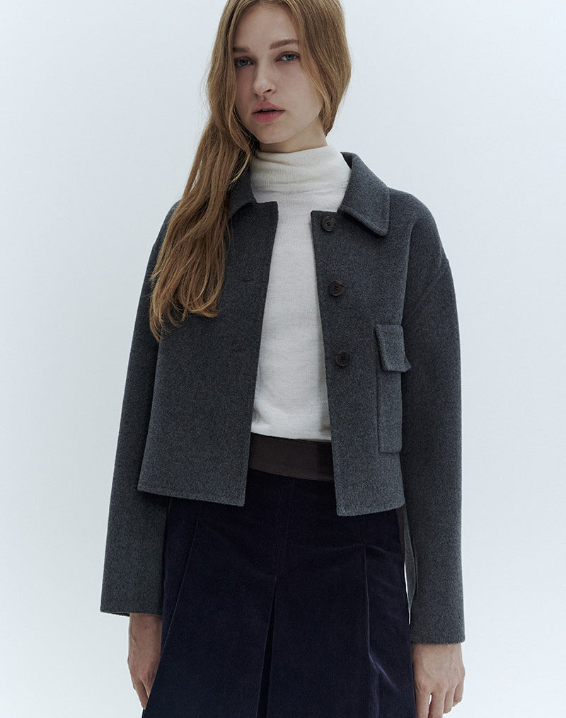 【WE ARE】韓國CITYBREEZE@ 短版49%羊毛翻領外套 CTH4CA03