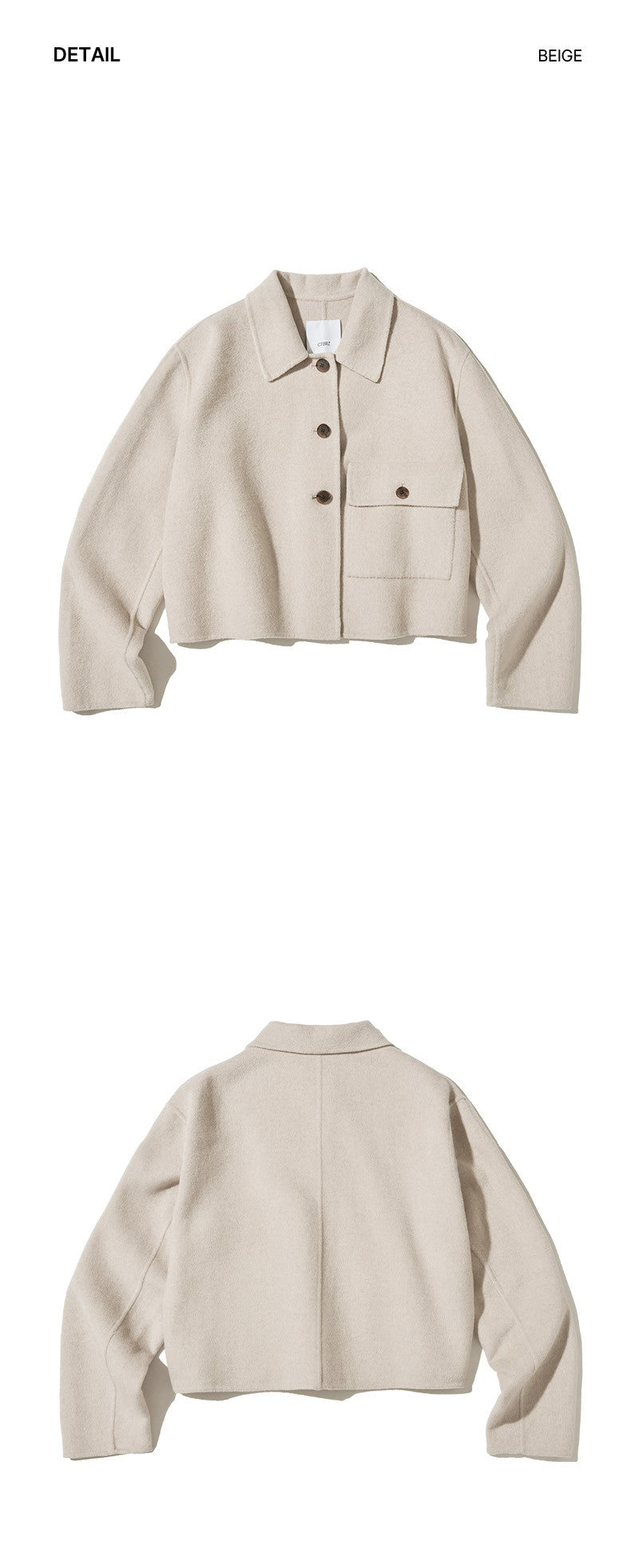 【WE ARE】韓國CITYBREEZE@ 短版49%羊毛翻領外套 CTH4CA03