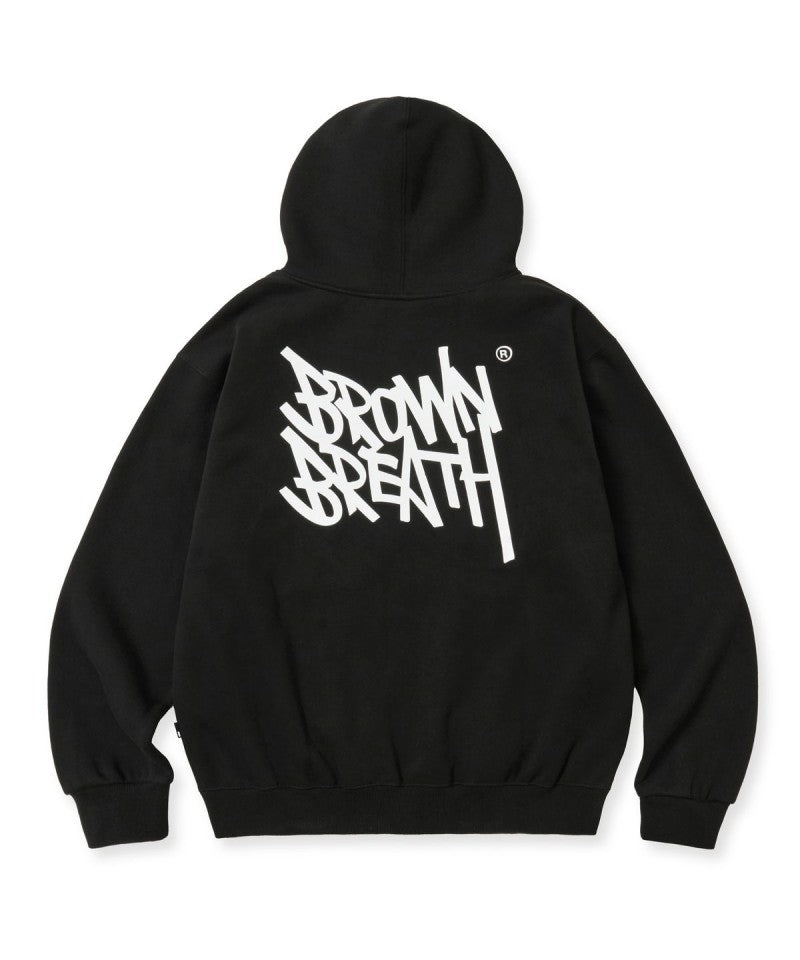 【WE ARE】韓國BROWNBREATH 膠印刷毛連帽外套BKWMHZB03