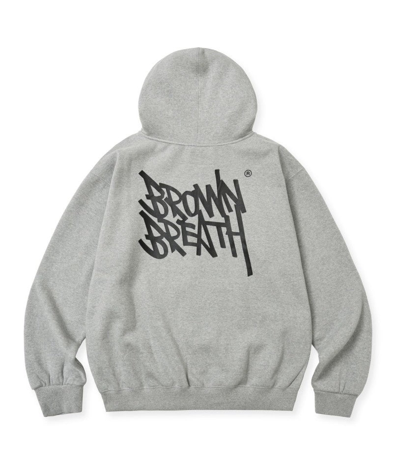 【WE ARE】韓國BROWNBREATH 膠印刷毛連帽外套BKWMHZB03