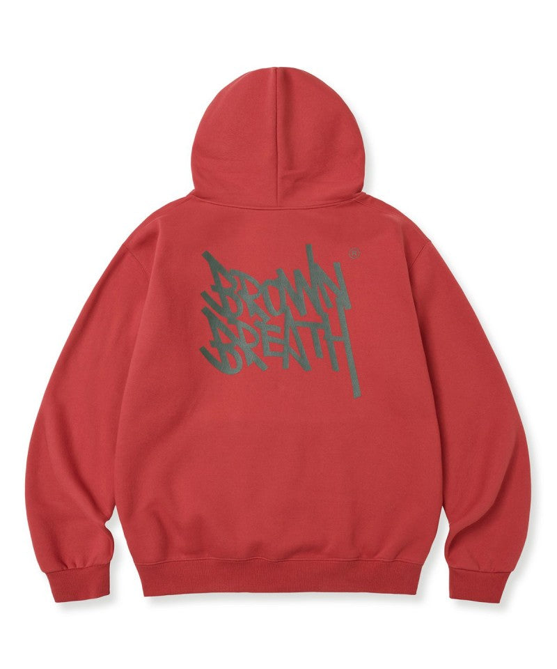 【WE ARE】韓國BROWNBREATH 男款背面膠印logo 刷毛帽ＴBKWMHDB01