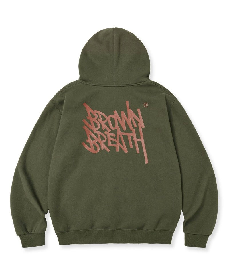 【WE ARE】韓國BROWNBREATH 男款背面膠印logo 刷毛帽ＴBKWMHDB01