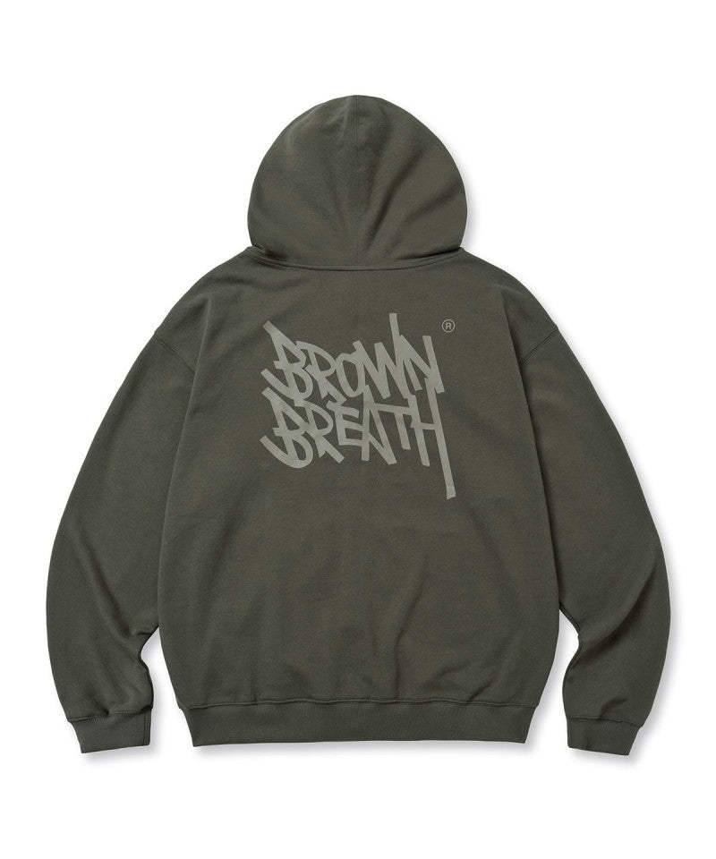 【WE ARE】韓國BROWNBREATH 膠印無刷毛連帽外套 BKWMHZB01