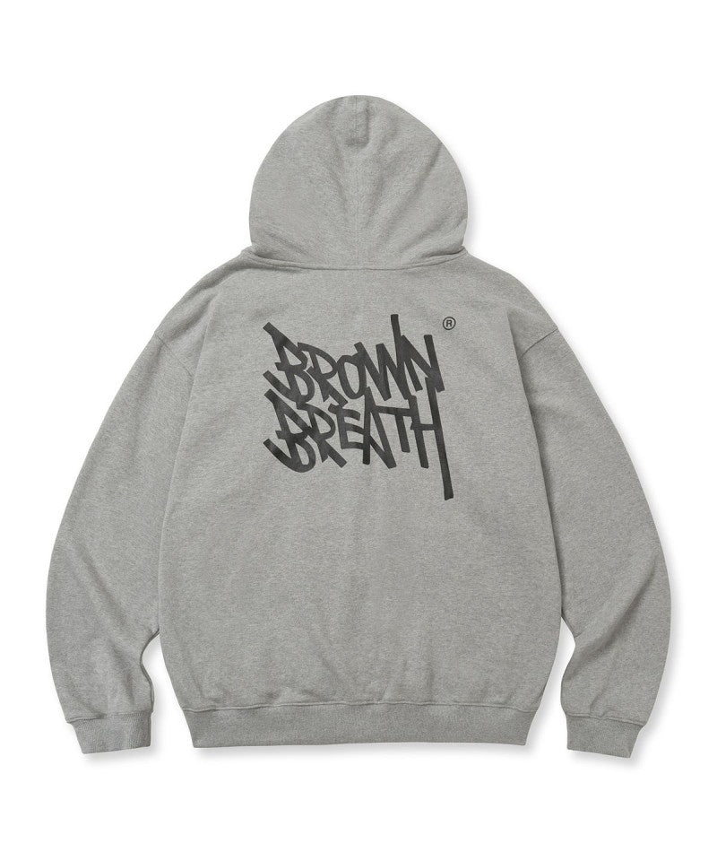 【WE ARE】韓國BROWNBREATH 膠印無刷毛連帽外套 BKWMHZB01