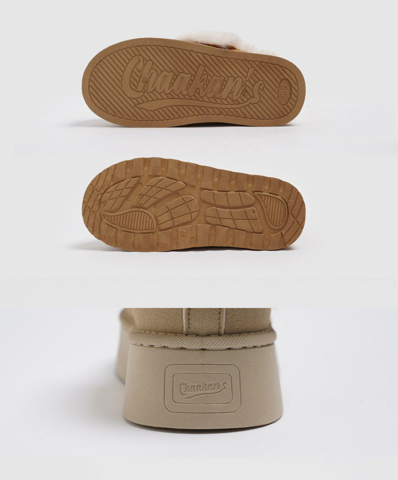 大半碼【WE ARE】韓國CHAAKAN (短毛)舒服厚底雪地鞋 WTSDR4F876