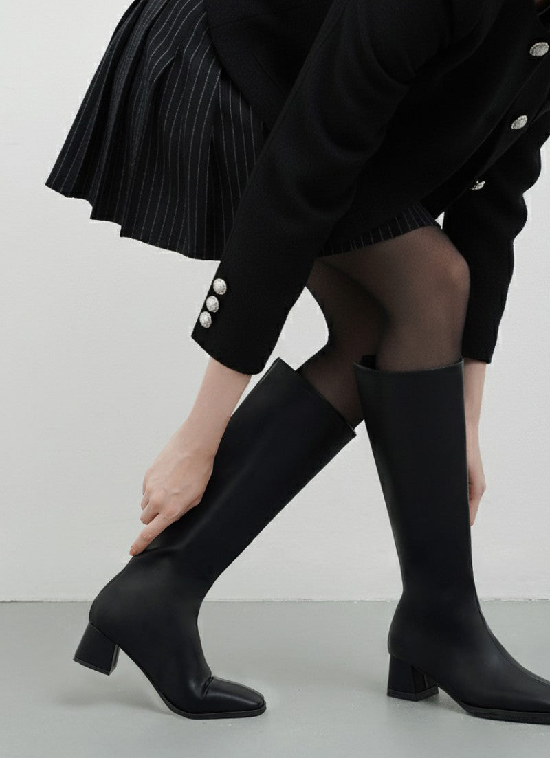 【WE ARE】韓國CHAAKAN粗跟長筒靴BLLTS4H849