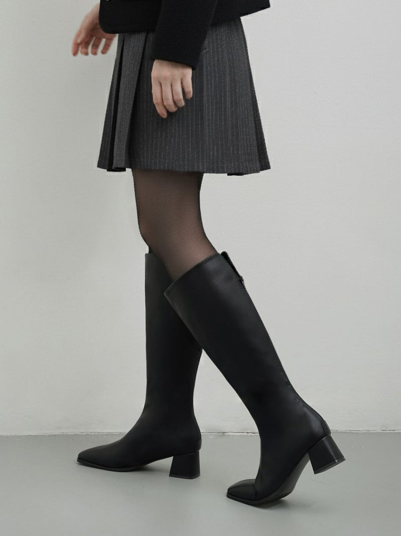 【WE ARE】韓國CHAAKAN粗跟長筒靴BLLTS4H849