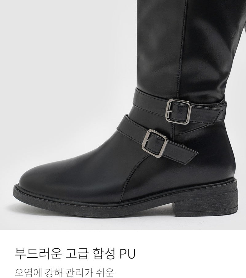 【WE ARE】韓國CHAAKAN金屬扣小跟長靴 BLLTR4H859