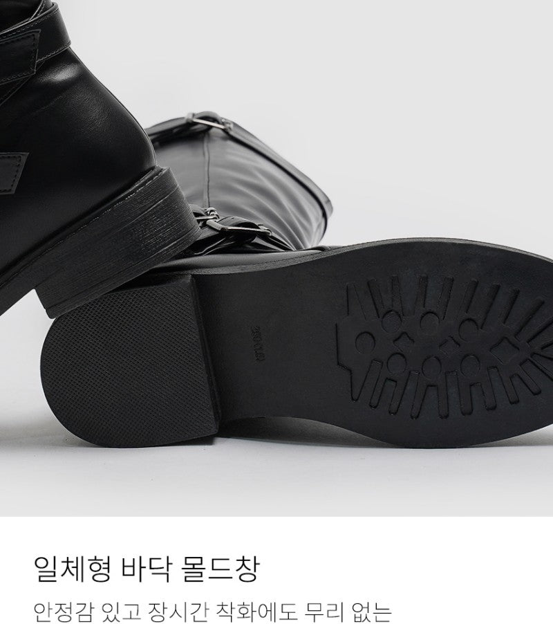 【WE ARE】韓國CHAAKAN金屬扣小跟長靴 BLLTR4H859