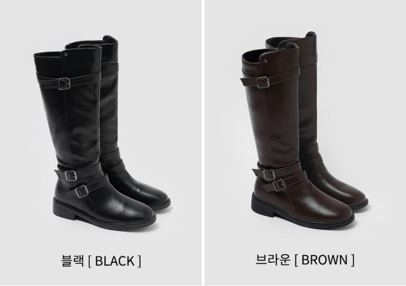 【WE ARE】韓國CHAAKAN金屬扣小跟長靴 BLLTR4H859