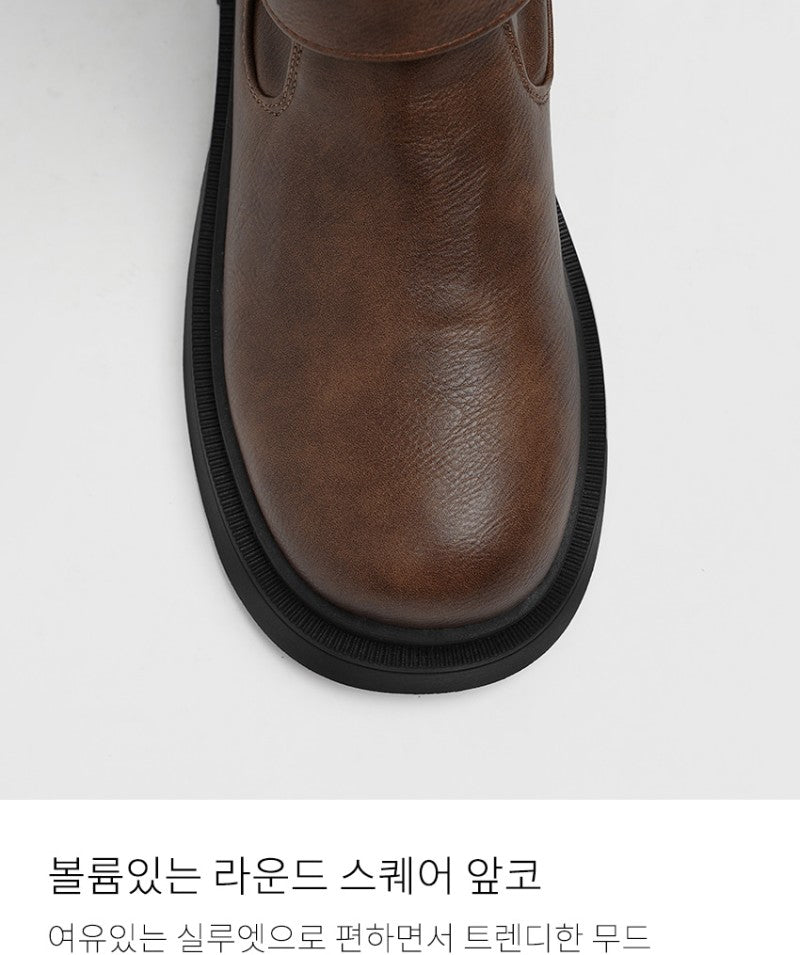 【WE ARE】韓國CHAAKAN 三排金屬扣低跟中短靴 BLLTR4H850