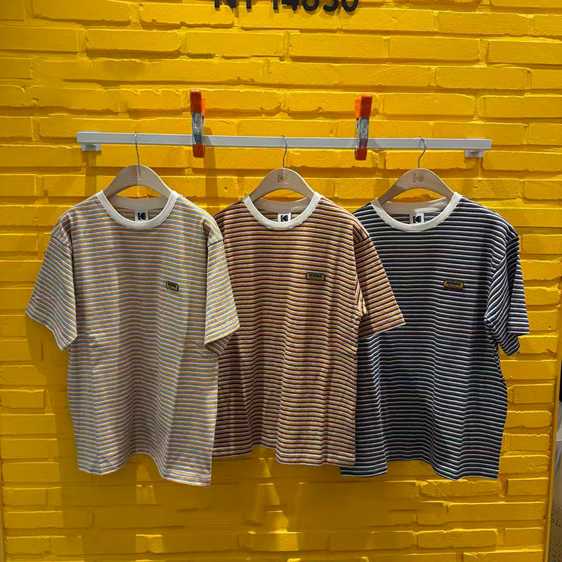 中性版【WE ARE】韓國KODAK柯達細條紋短袖T恤 K6223LRS33