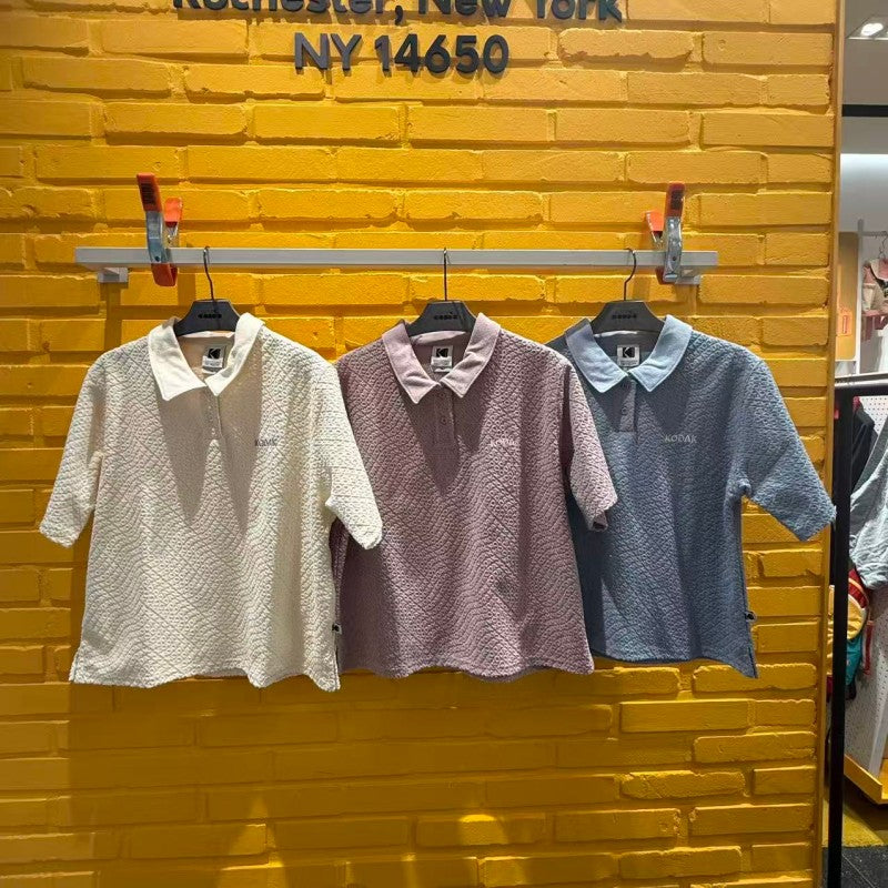 女款【WE ARE】韓國KODAK柯達休閒POLO領上衣T恤K6222LTSA1