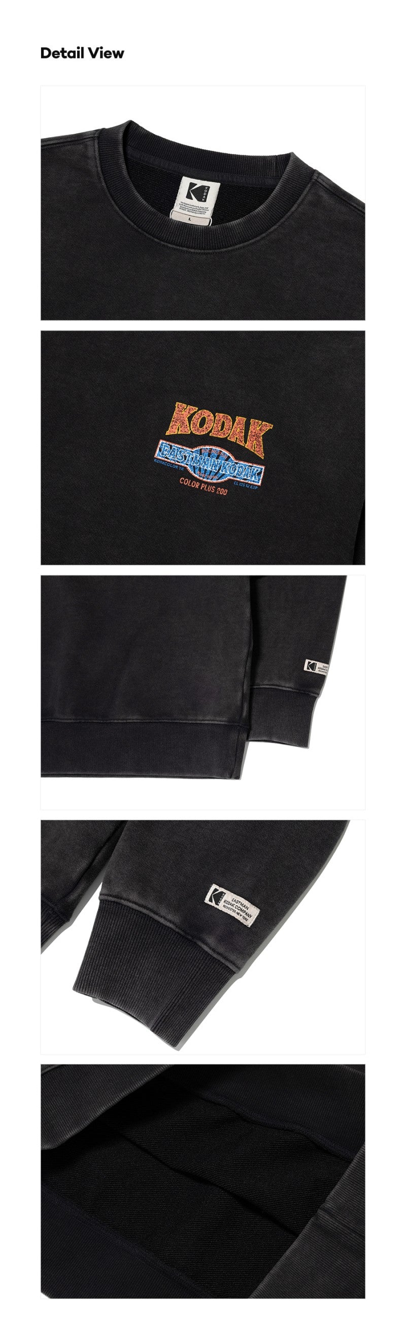 中性款【WE ARE】韓國KODAK柯達布標刷舊大學T K6123LFSO1