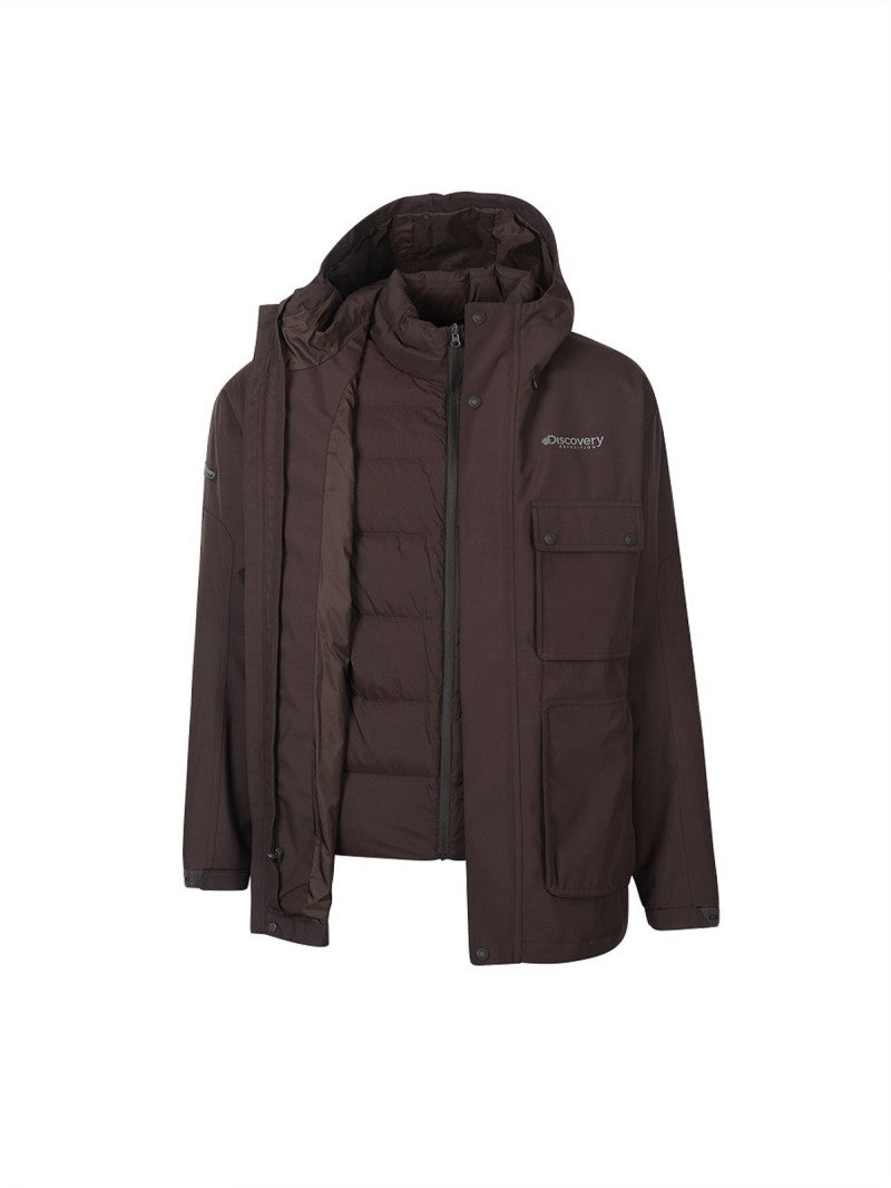 *Dis折扣款* 男款(衣長偏長）【WE ARE】韓國Discovery三合一鴨絨連帽外套DMJP31056