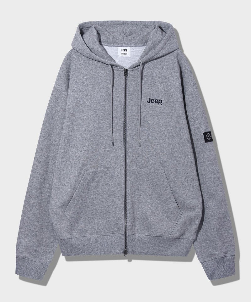 中性版【WE ARE】韓國JEEP臂章logo雙拉鏈連帽外套 JR5TZU051