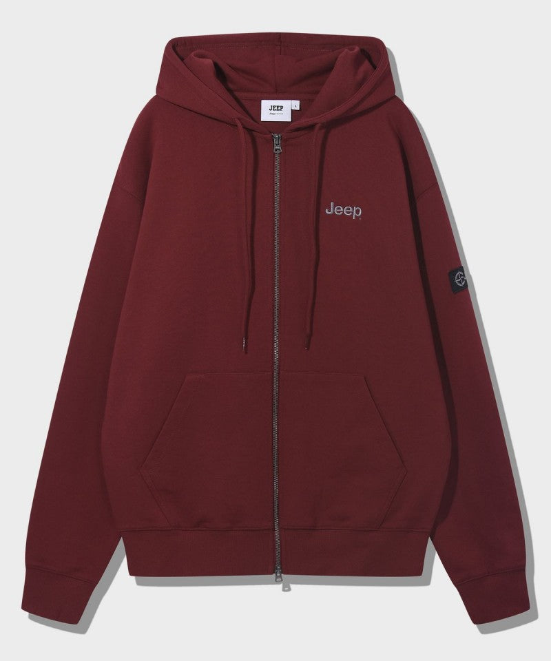 中性版【WE ARE】韓國JEEP臂章logo雙拉鏈連帽外套 JR5TZU051