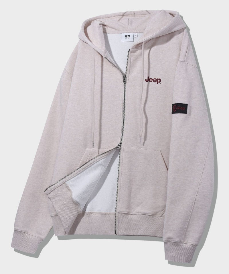 中性版【WE ARE】韓國JEEP臂章logo雙拉鏈連帽外套 JR5TZU051