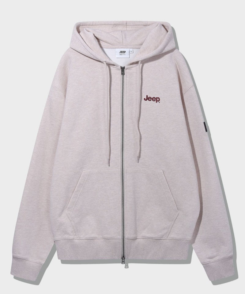 中性版【WE ARE】韓國JEEP臂章logo雙拉鏈連帽外套 JR5TZU051