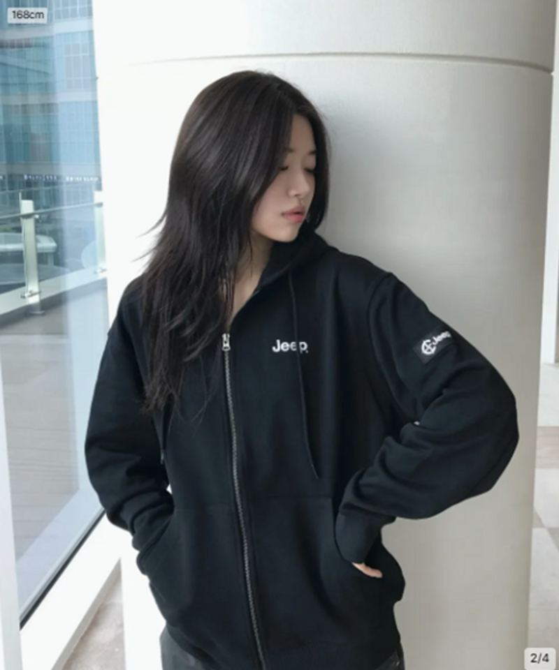 中性版【WE ARE】韓國JEEP臂章logo雙拉鏈連帽外套 JR5TZU051