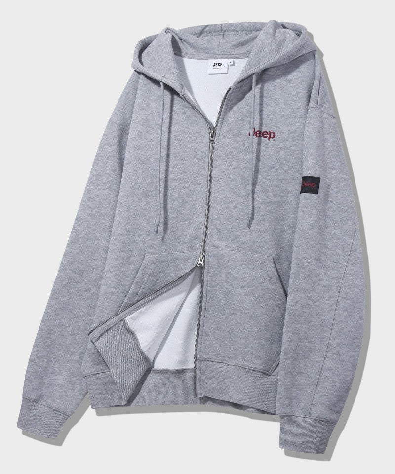 中性版【WE ARE】韓國JEEP臂章logo雙拉鏈連帽外套 JR5TZU051