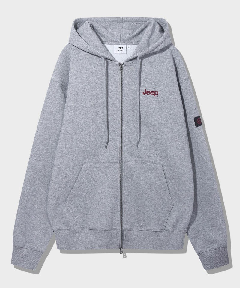 中性版【WE ARE】韓國JEEP臂章logo雙拉鏈連帽外套 JR5TZU051