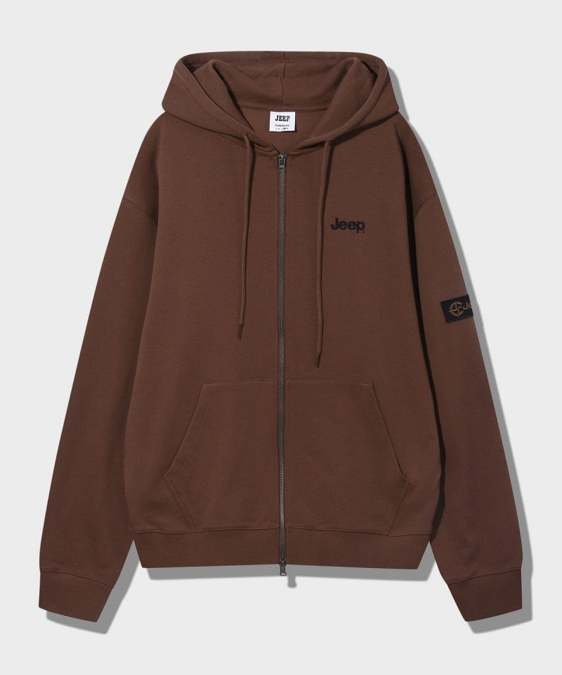 中性版【WE ARE】韓國JEEP臂章logo雙拉鏈連帽外套 JR5TZU051
